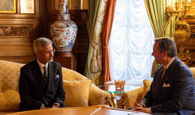 External Affairs Minister Dr. S. Jaishankar called on His Royal Highness Grand Duke Guillaume of Luxembourg at the Palais Grand-Ducal in Luxembourg