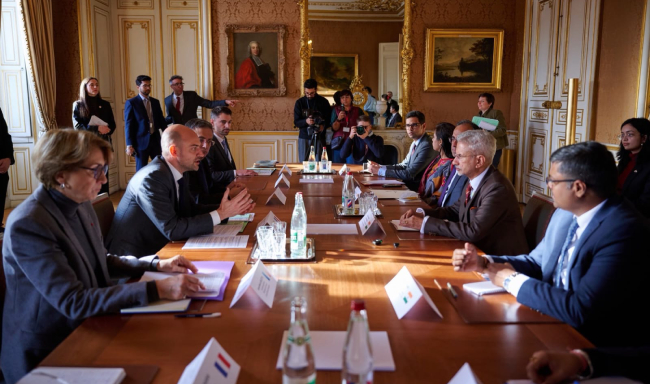 External Affairs Minister Dr. S. Jaishankar held discussions with H.E. Mr. Jean Noel Barrot, Minister for Europe & Foreign Affairs of France in Paris