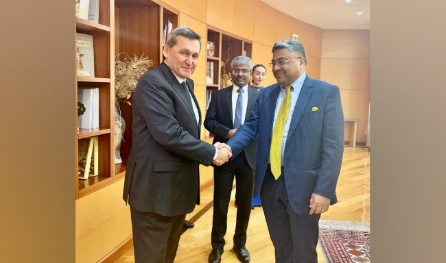 Secretary (West) Shri Sibi George called on Minister of Foreign Minister of Turkmenistan, H.E. Mr. Rashid Meredov in Ashgabat