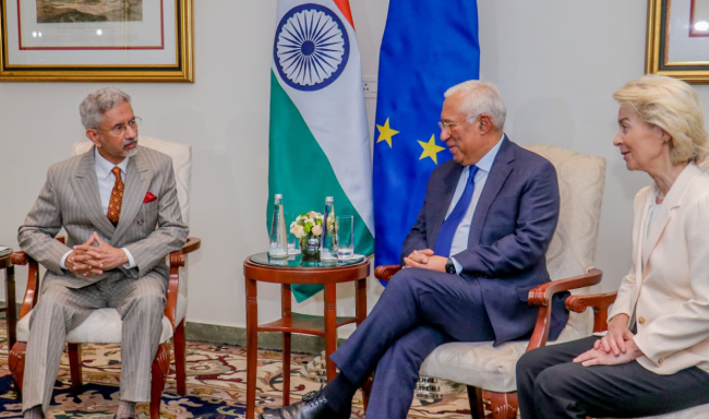 External Affairs Minister Dr. S. Jaishankar called on President of the European Council, H.E. Mr. Antonio Costa and President of the European Commission, H.E. Ms. Ursula von der Leyen in New Delhi