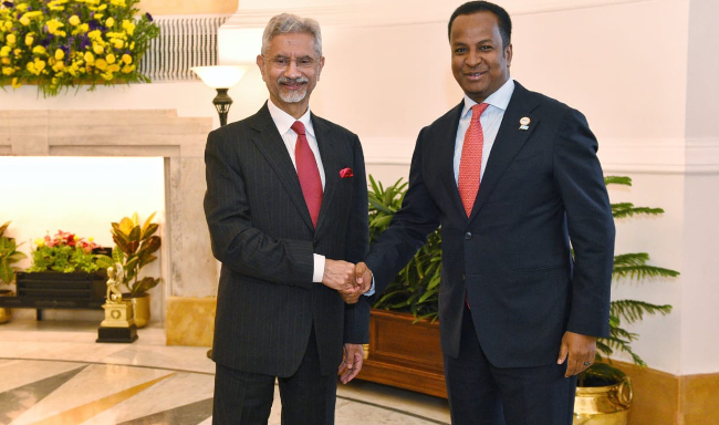 External Affairs Minister Dr. S. Jaishankar met  H.E. Mr. Abdisalam Dhaay, Minister of Foreign Affairs and International Cooperation of the Federal Republic of Somalia in New Delhi