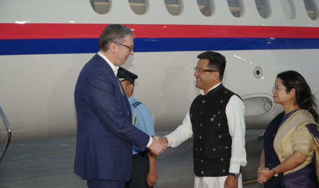 President of Serbia, H.E. Mr. Aleksandar Vucic arrived in New Delhi to participate in the India AI Impact Summit