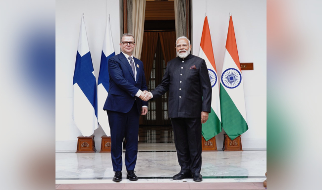 Prime Minister Shri Narendra Modi met H.E. Mr. Antti Petteri Orpo, Prime Minister of Finland on the sidelines of the India AI Impact Summit 2026 in New Delhi