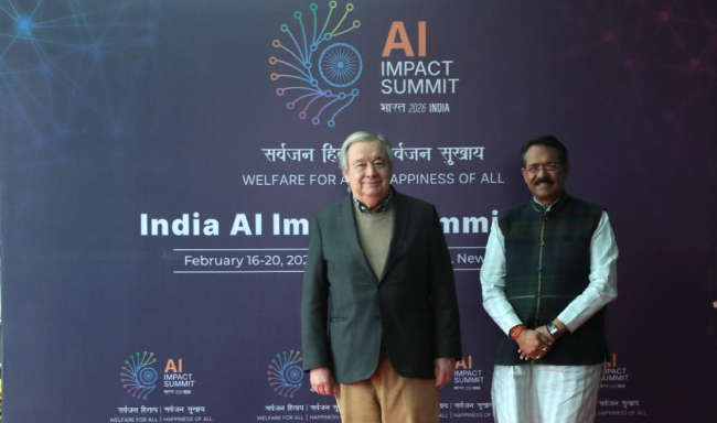 Secretary General of United Nations, H.E. Mr. Antonio Guterres arrived in New Delhi to participate in the India AI Impact Summit