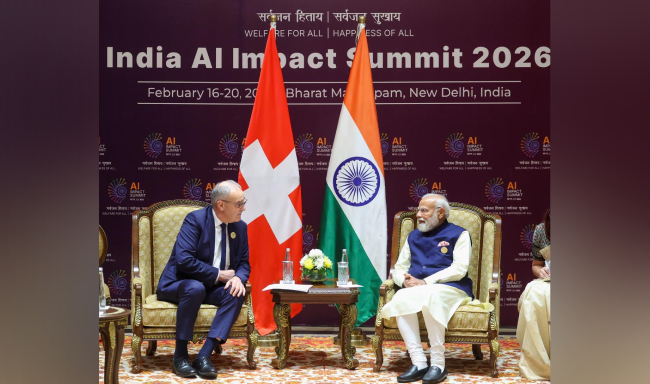 Prime Minister Shri Narendra Modi held discussions with H.E. Mr. Guy Parmelin, President of the Swiss Confederation on the sidelines of the India AI Impact Summit in New Delhi