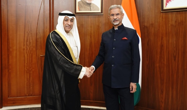 External Affairs Minister Dr. S. Jaishankar met H.E. Mr. Jasem Mohamed AlBudaiwi, Secretary-General of the Gulf Cooperation Council in New Delhi