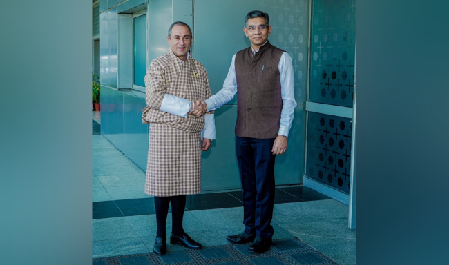 Minister for Foreign Affairs and External Trade of Bhutan, H.E. Lyonpo D. N. Dhungyel arrived in New Delhi to participate in the 11th Raisina Dialogue