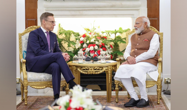Prime Minister Shri Narendra Modi met H.E. Dr. Alexander Stubb, President of the Republic of Finland at Hyderabad House