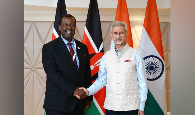 External Affairs Minister Dr. S. Jaishankar met H.E. Mr. Musalia W. Mudavadi, Cabinet Secretary for Foreign & Diaspora Affairs of the Republic of Kenya on the sidelines of Raisina Dialogue 2026 in New Delhi
