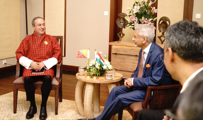 External Affairs Minister Dr. S. Jaishankar met H.E. Lyonpo D. N. Dhungyel, Minister for Foreign Affairs and External Trade of Bhutan on the sidelines of the 9th Indian Ocean Conference in Port Louis