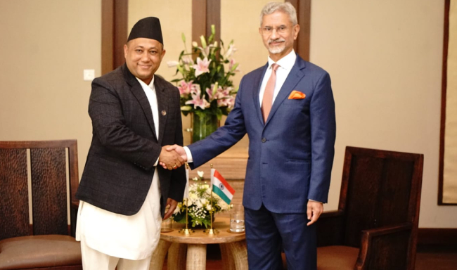 External Affairs Minister Dr. S. Jaishankar met Honourable Shishir Khanal, Minister of Foreign Affairs of Nepal on the sidelines of the 9th Indian Ocean Conference in Port Louis