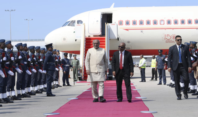 Vice President Shri C. P. Radhakrishnan arrived in Colombo as part of a two-day visit to Sri Lanka