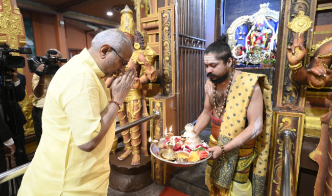 Vice President Shri C. P. Radhakrishnan visited the Seetha Amman Temple in Seetha Eliya, Sri Lanka