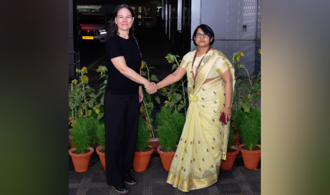President of the United Nations General Assembly, H.E. Ms. Annalena Baerbock arrived in New Delhi on her official visit
