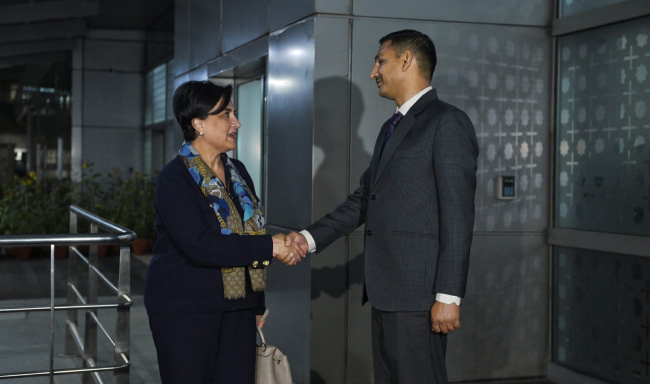 Minister of Foreign Affairs and Human Mobility of the Republic of Ecuador, H.E. Ms. Gabriela Sommerfeld arrived in New Delhi on her official visit