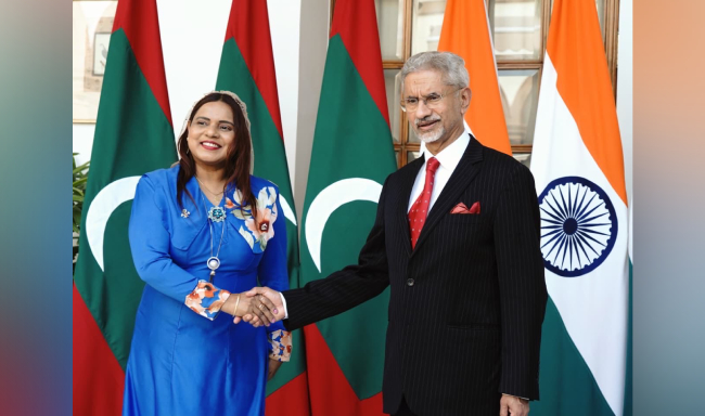 External Affairs Minister Dr. S. Jaishankar met H.E. Ms. Iruthisham Adam, Minister for Foreign Affairs of the Maldives in New Delhi
