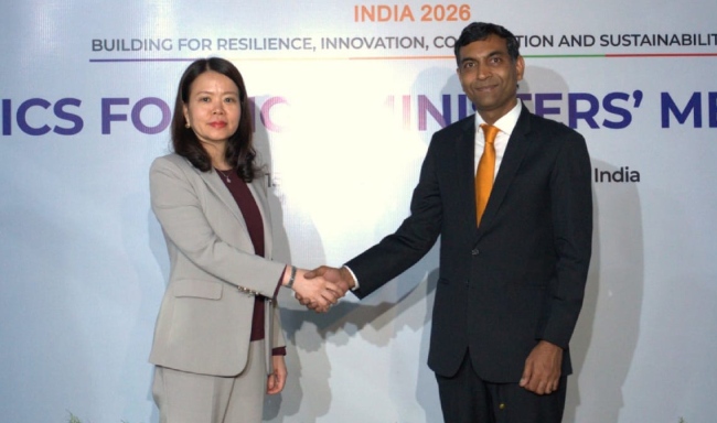 Deputy Minister of Foreign Affairs of Vietnam, H.E. Ms. Nguyen Minh Hang arrived in New Delhi for the BRICS Foreign Ministers’ Meeting