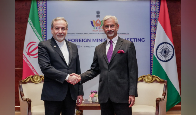 External Affairs Minister Dr. S. Jaishankar met H.E. Dr. Seyed Abbas Araghchi, Minister of Foreign Affairs of Iran on the sidelines of the BRICS Foreign Ministers’ Meeting in New Delhi