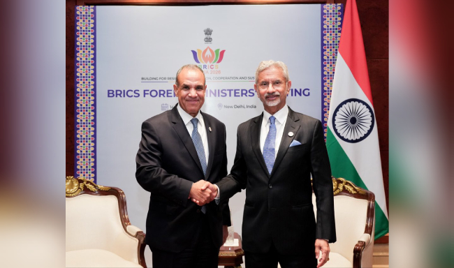 External Affairs Minister Dr. S. Jaishankar met H.E. Dr. Badr Abdelatty, Minister of Foreign Affairs of Egypt on the sidelines of the BRICS Foreign Ministers’ Meeting in New Delhi