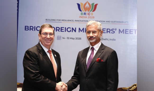 External Affairs Minister Dr. S. Jaishankar met H.E. Mr. Bruno Rodriguez Parrilla, Minister of Foreign Affairs of Cuba on the sidelines of the BRICS Foreign Ministers’ Meeting in New Delhi