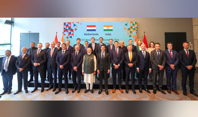 Prime Minister Shri Narendra Modi  alongwith Prime Minister of the Netherlands, H.E. Mr. Rob Jetten engaged with the CEOs of leading Dutch companies across various sectors in The Hague