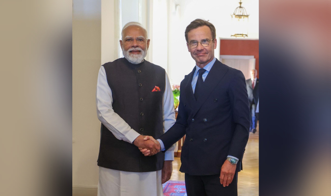 Prime Minister Shri Narendra Modi met H.E. Mr. Ulf Kristersson, Prime Minister of Sweden in Gothenburg