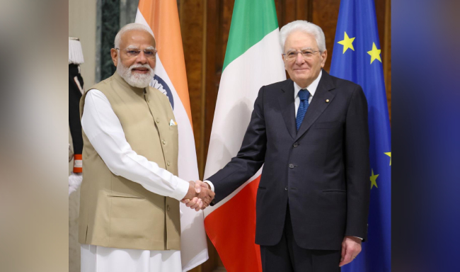 Prime Minister Shri Narendra Modi called on the President of the Italian Republic, H.E. Mr Sergio Mattarella in Rome