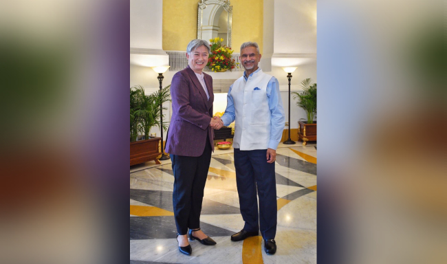 External Affairs Minister Dr. S. Jaishankar welcomed H.E. Ms. Penny Wong, Foreign Minister of Australia for the Quad Foreign Ministers’ Meeting in New Delhi