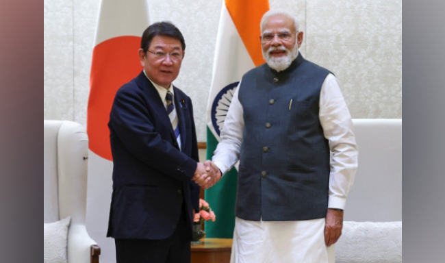 Foreign Minister of Japan, H.E. Mr. Toshimitsu Motegi called on Prime Minister Shri Narendra Modi in New Delhi