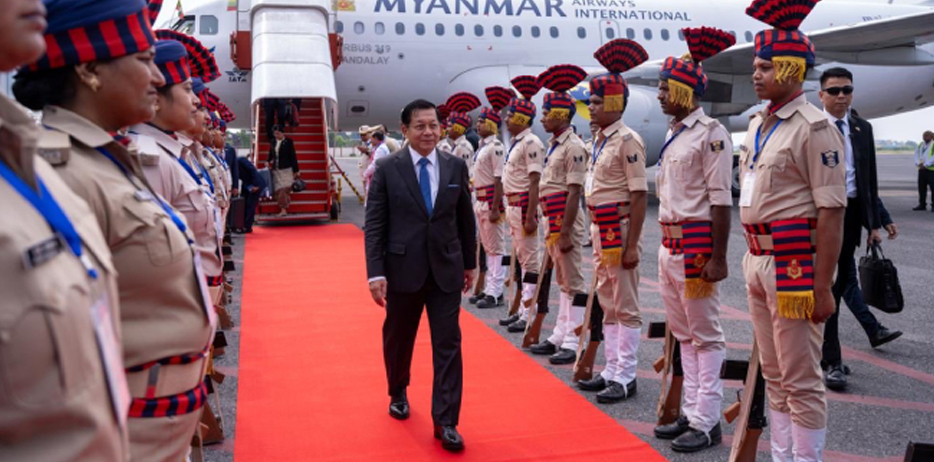 President of the Republic of the Union of Myanmar, H.E. U Min Aung Hlaing arrived in Bodh Gaya