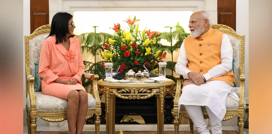 Prime Minister Shri Narendra Modi held discussions with H.E. Ms. Delcy Rodriguez, Acting President of Venezuela at Hyderabad House