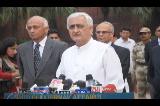 Shri Salman Khurshid speaking to the media after assuming charge as the new External Affairs Ministe